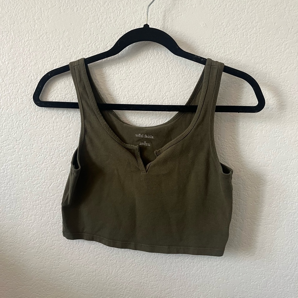 Wild Fable Olive Green Crop Top